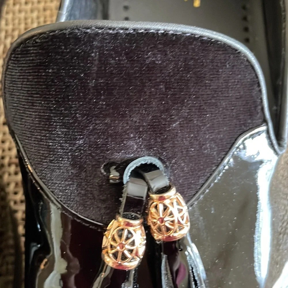 MORETTI Gold Label Black Patent Leather Loafers Size 12 - Picture 5 of 11